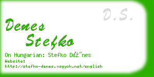 denes stefko business card